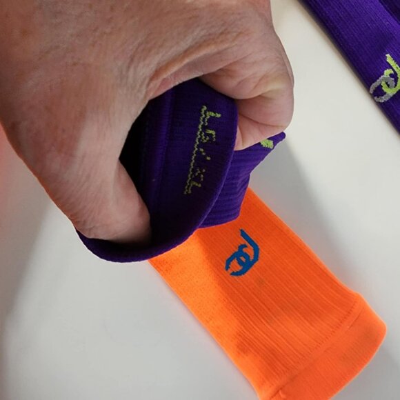 EUC Pro Compression Calf Sleeves, Purple & Orange 2 Pack - Picture 2 of 7